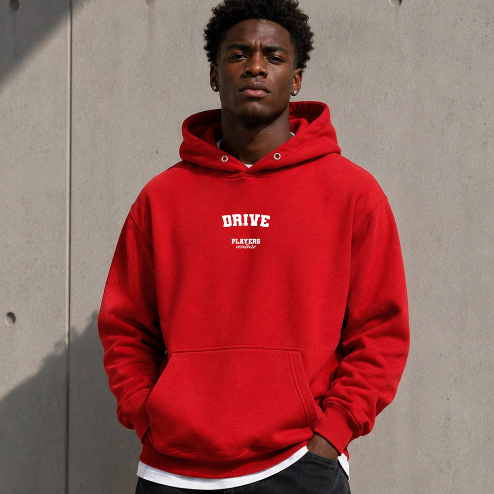 drive name-print hoodie - red