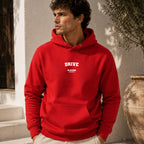 drive name-print hoodie - red