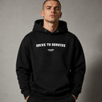 drive-to-survive name-print hoodie - black