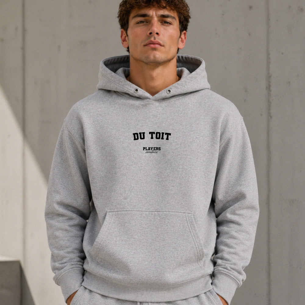 du-toit name-print hoodie - grey