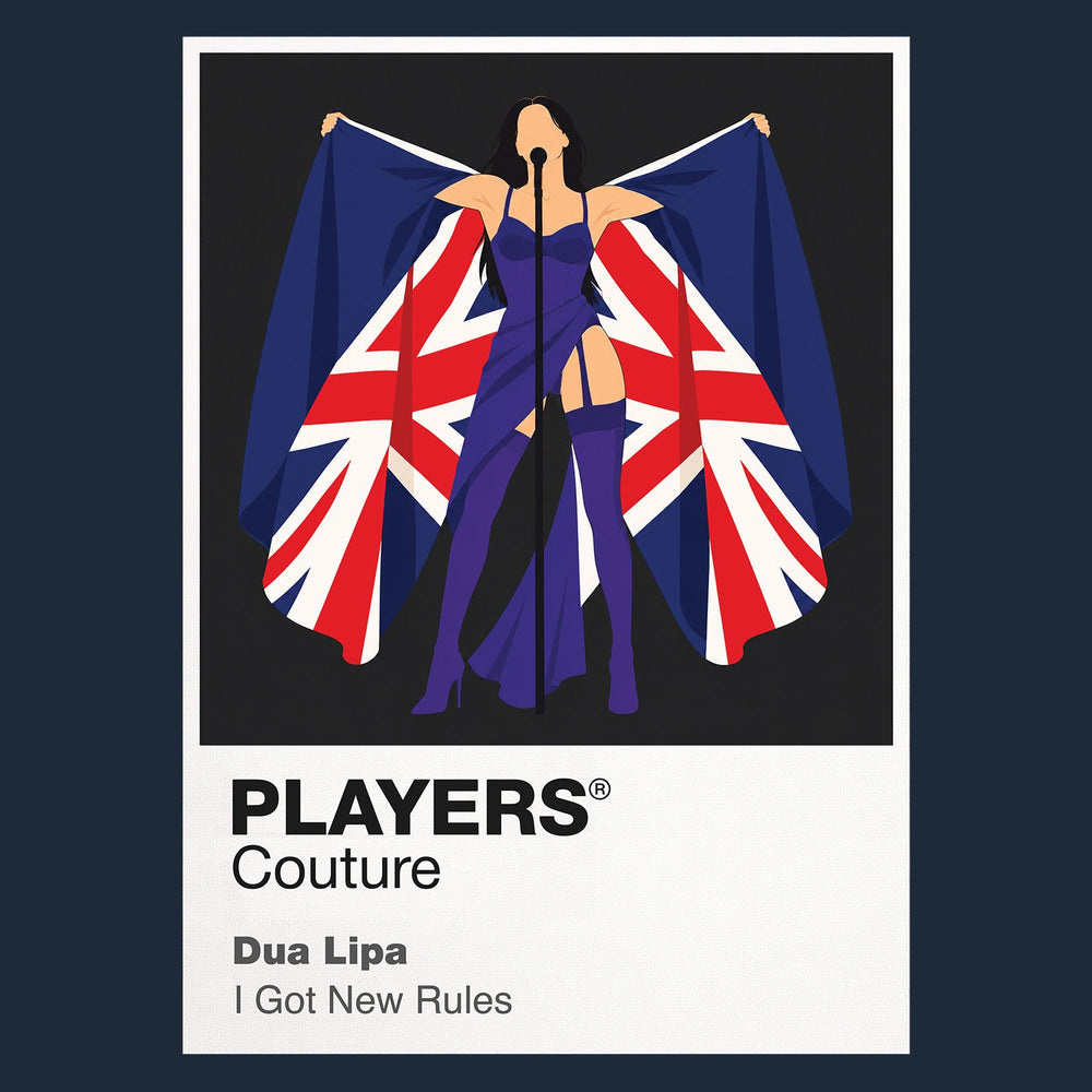 Dua Lipa Dua Lipa's confident dance-pop styling from Future Nostalgia onwards Icon Frame artwork in navy