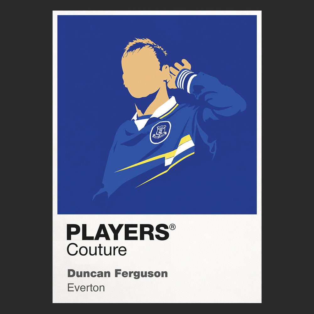 Duncan Ferguson Everton Icon Frame Men's Hoodie — Black Artwork