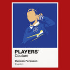 Duncan Ferguson Everton Icon Frame Men's Hoodie — Red Artwork