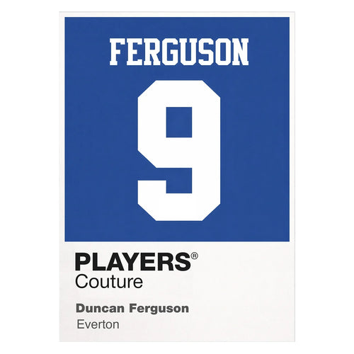 Duncan Ferguson 9 Football Shirt Frame Men's Hoodie – white close-up detail shot of the Duncan Ferguson 9 Football Players