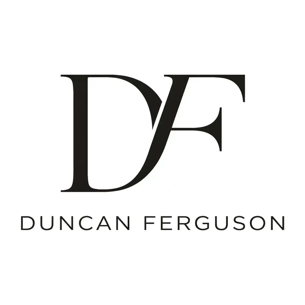 Duncan Ferguson Logo Men's T-Shirt – white close-up detail shot of the Duncan Ferguson Players Couture logo design
