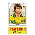 Dunga World Cup Sticker Men's T-Shirt – close-up detail shot of the Dunga World Cup Players Couture logo design