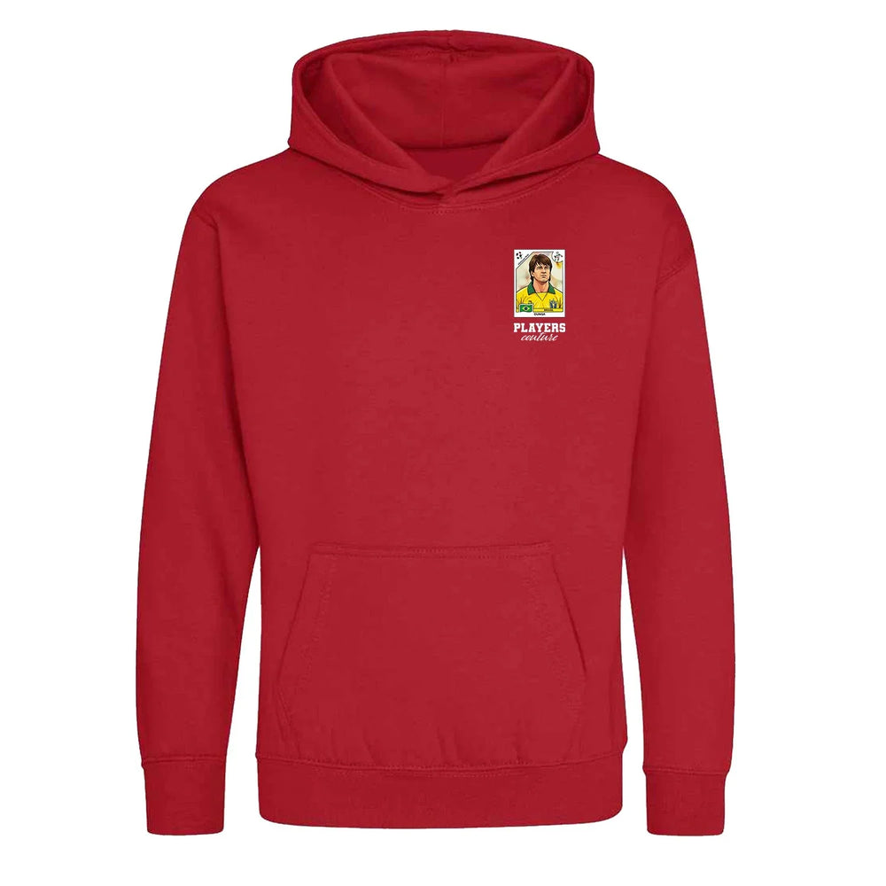 Dunga World Cup Sticker Kids Hoodie – dunga sticker kids red hoodie Players Couture design