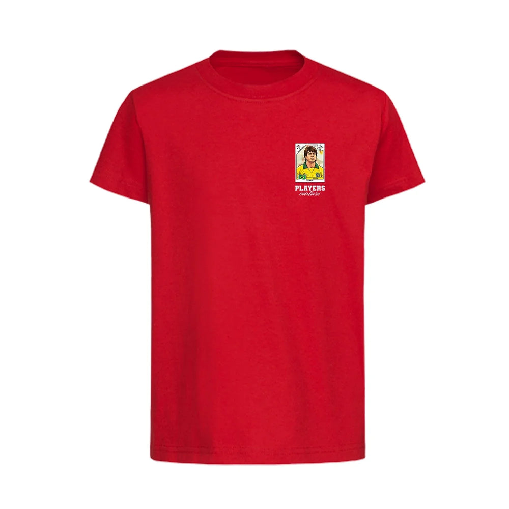 Dunga World Cup Sticker Kids T-Shirt – dunga sticker kids red tshirt Players Couture design