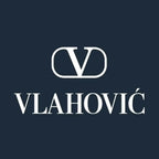 Dusan Vlahovic Logo Men's T-Shirt – navy close-up detail shot of the Dusan Vlahovic Players Couture logo design