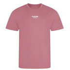 Essentials Collection t-shirt – pink men's t-shirt with black Essentials Collection letters and Players Couture logo on the