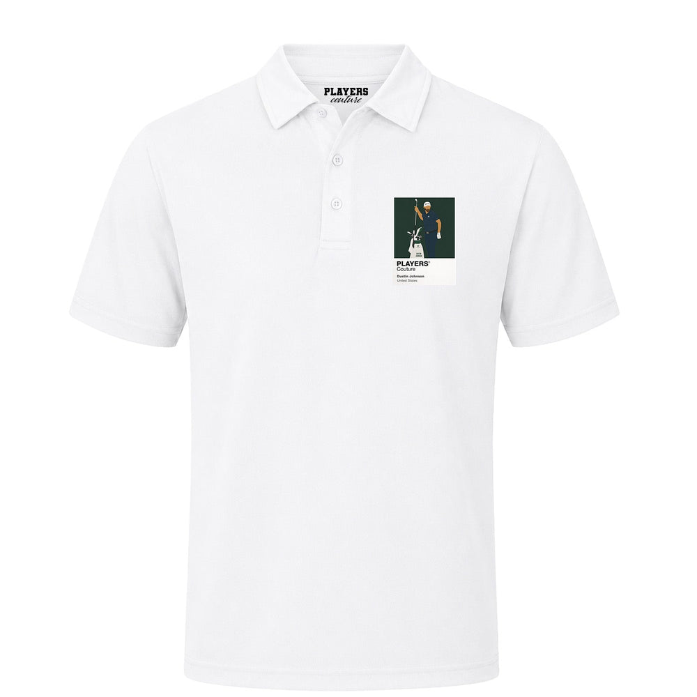 Dustin Johnson Golf Icon Frame Men's Polo Shirt - White