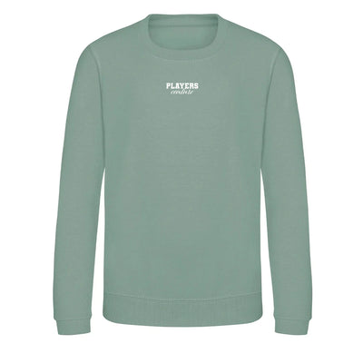 Essentials Collection hoodie – green kids' hoodie with white Essentials Collection letters and Players Couture logo on the