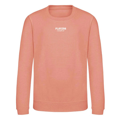 Essentials Collection hoodie – pink kids' hoodie with black Essentials Collection letters and Players Couture logo on the