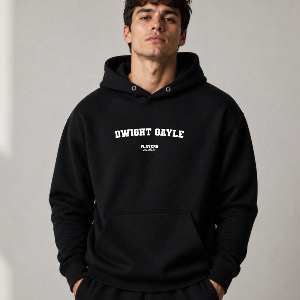 dwight-gayle name-print hoodie - black