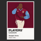 Dwight Yorke Aston Villa Icon Frame Men's Hoodie — Black Artwork