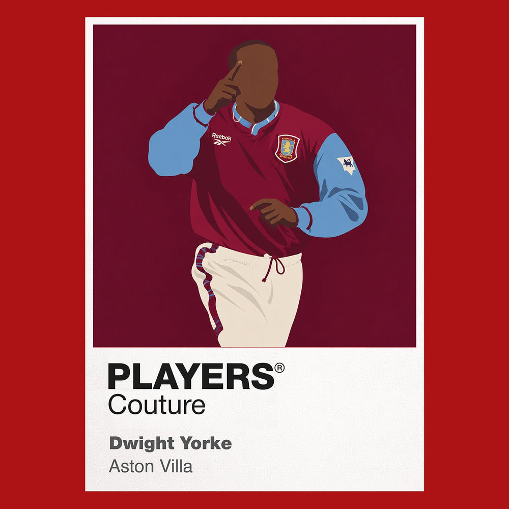 Dwight Yorke Aston Villa Icon Frame Men's Hoodie — Red Artwork