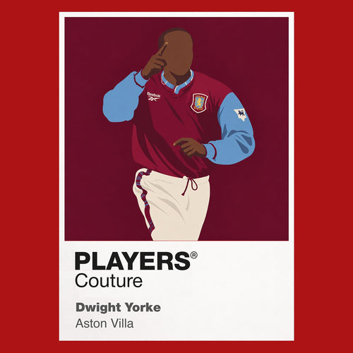 Dwight Yorke Aston Villa Icon Frame Men's Hoodie — Red Artwork