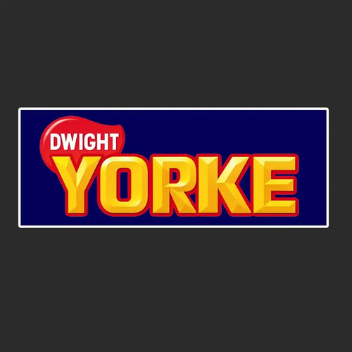 Dwight Yorke Logo Men's T-Shirt – black close-up detail shot of the Dwight Yorke Players Couture logo design