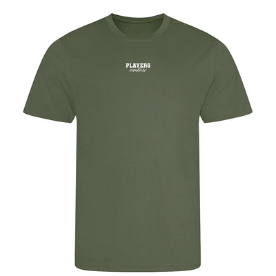 Essentials Collection t-shirt – green men's t-shirt with white Essentials Collection letters and Players Couture logo on the