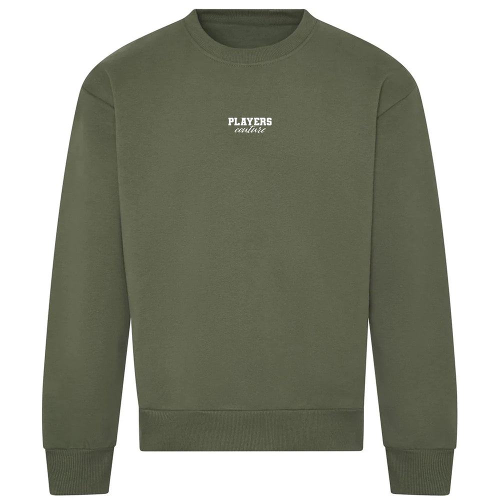 Essentials Collection hoodie – green men's hoodie with white Essentials Collection letters and Players Couture logo on the