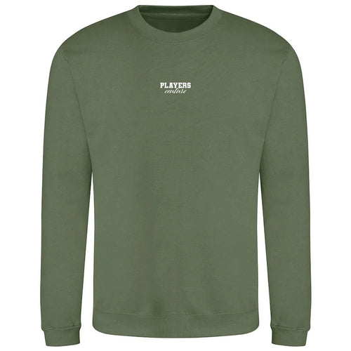 Essentials Collection hoodie – green men's hoodie with white Essentials Collection letters and Players Couture logo on the