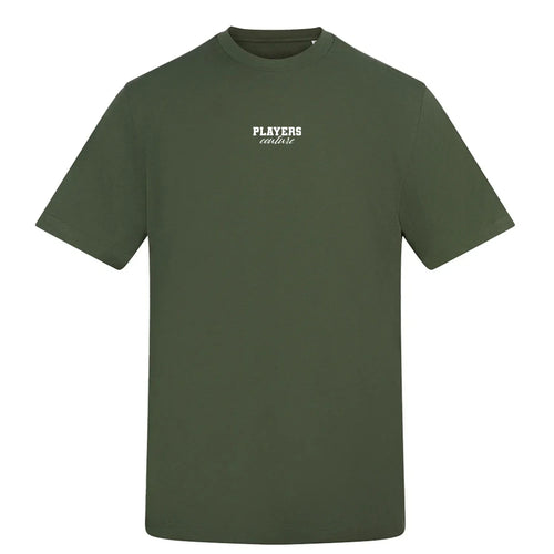 Essentials Collection t-shirt – green men's t-shirt with white Essentials Collection letters and Players Couture logo on the