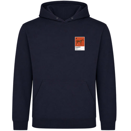 Eclipse horse racing hoodie – mens navy hoodie view