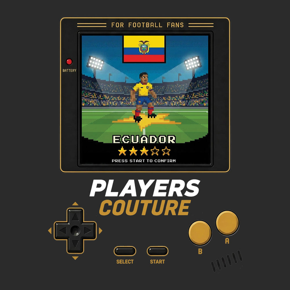 Ecuador World Cup 8-Bit Kids T-Shirt retro gaming football design by Players Couture