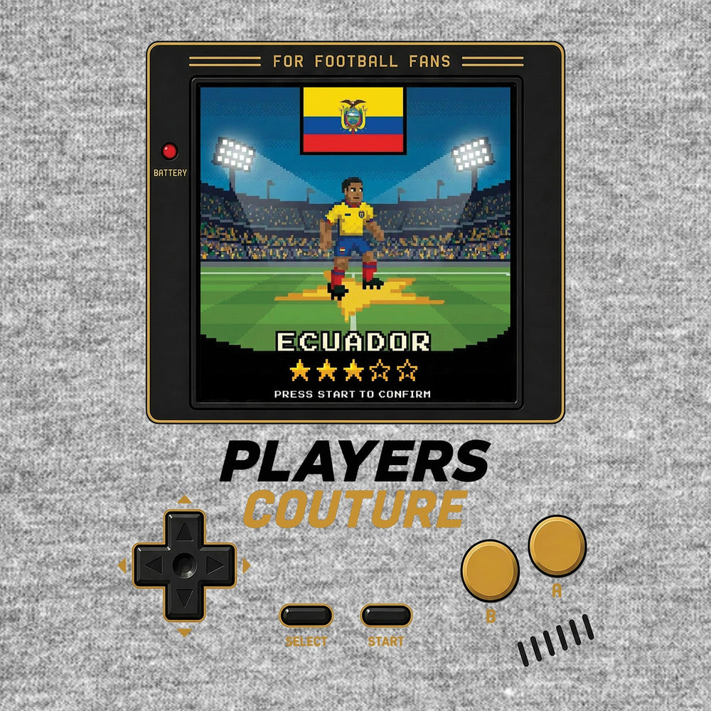 Ecuador World Cup 8-Bit Men's T-Shirt retro gaming football design by Players Couture