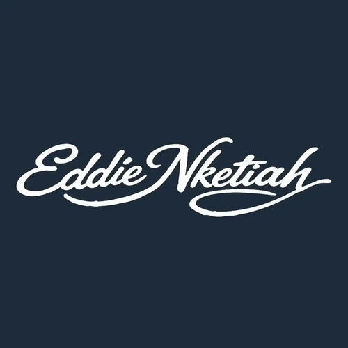 Eddie Nketiah Logo Men's Hoodie – navy close-up detail shot of the Eddie Nketiah Players Couture logo design