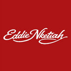 Eddie Nketiah Logo Men's Hoodie – red close-up detail shot of the Eddie Nketiah Players Couture logo design