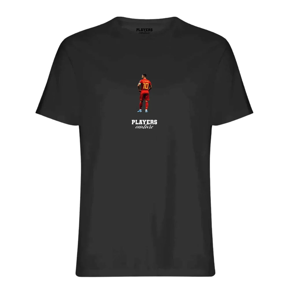 Eden Hazard Icon t-shirt – black men's t-shirt with white Eden Hazard Icon letters and Players Couture logo on the chest