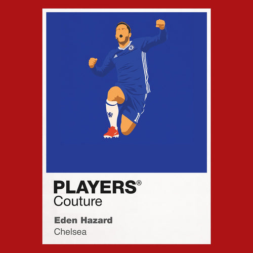 Eden Hazard Chelsea Icon Frame Men's Hoodie — Red Artwork