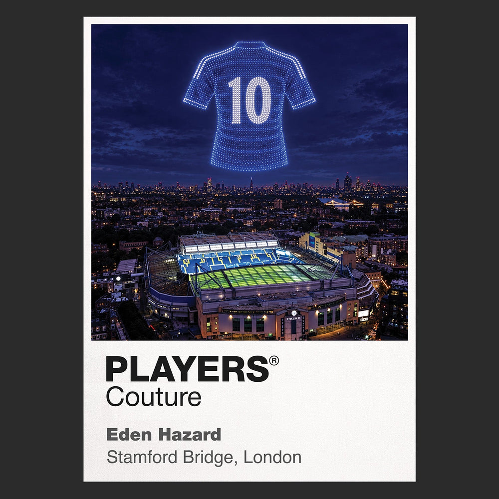 Eden Hazard Chelsea number 10 Icons in Lights Frame artwork in black