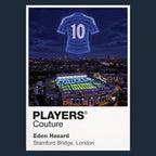 Eden Hazard Chelsea number 10 Icons in Lights Frame artwork in navy