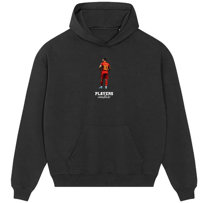 Eden Hazard hoodie – black men's hoodie with white Eden Hazard letters and Players Couture logo on the chest