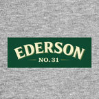 Ederson Logo Men's Hoodie – grey close-up detail shot of the Ederson Players Couture logo design