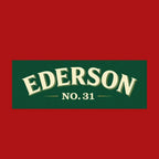 Ederson Logo Men's Hoodie – red close-up detail shot of the Ederson Players Couture logo design
