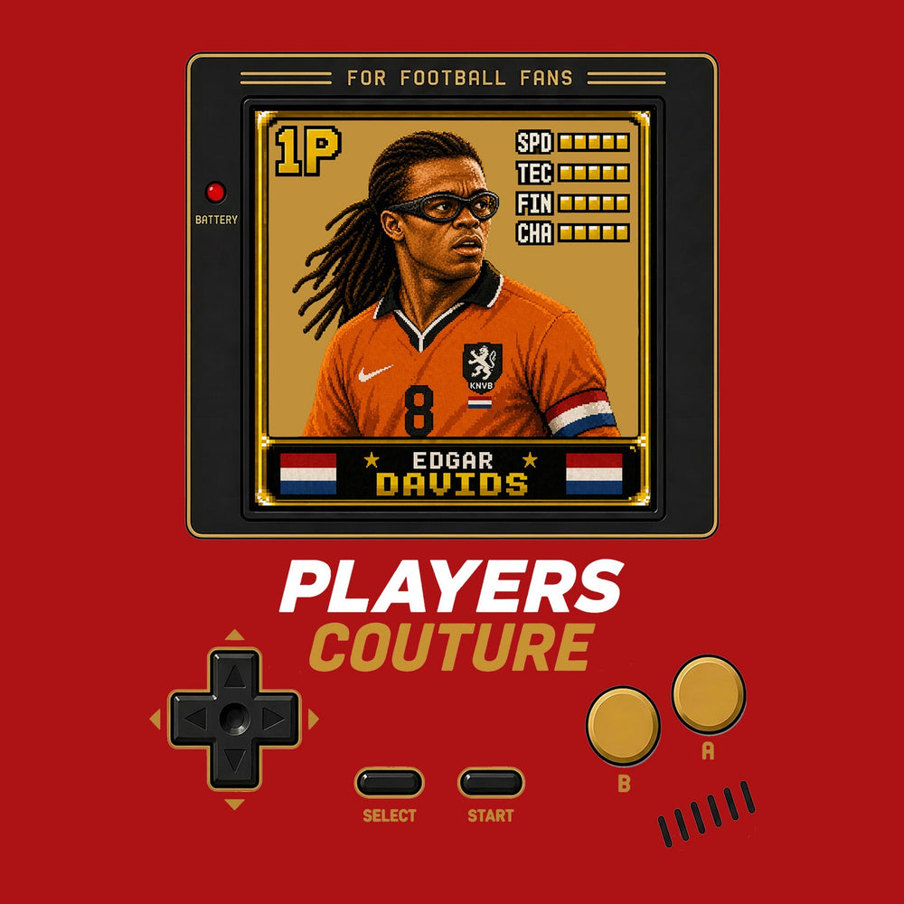 Edgar Davids 1P 8-Bit t-shirt retro gaming design by Players Couture