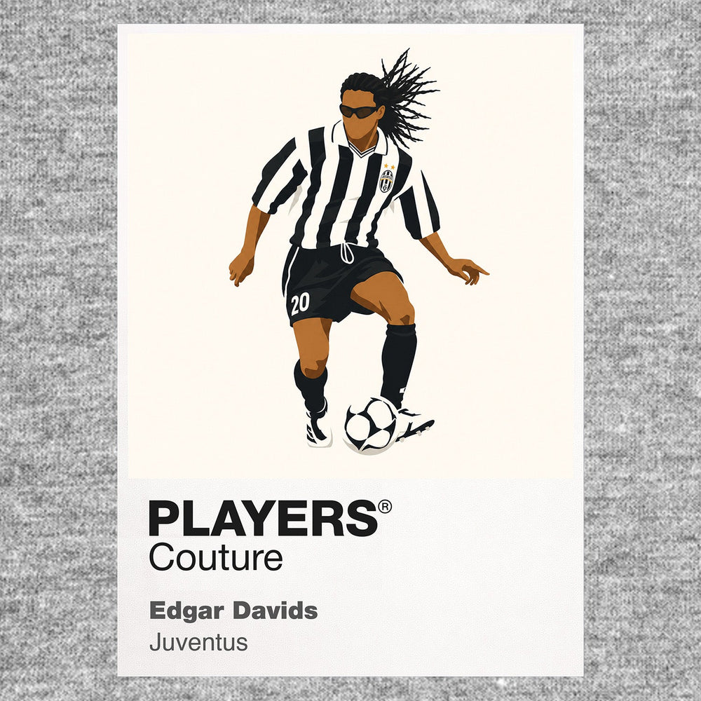 Edgar Davids Juventus Icon Frame Men's Hoodie — Gray Artwork