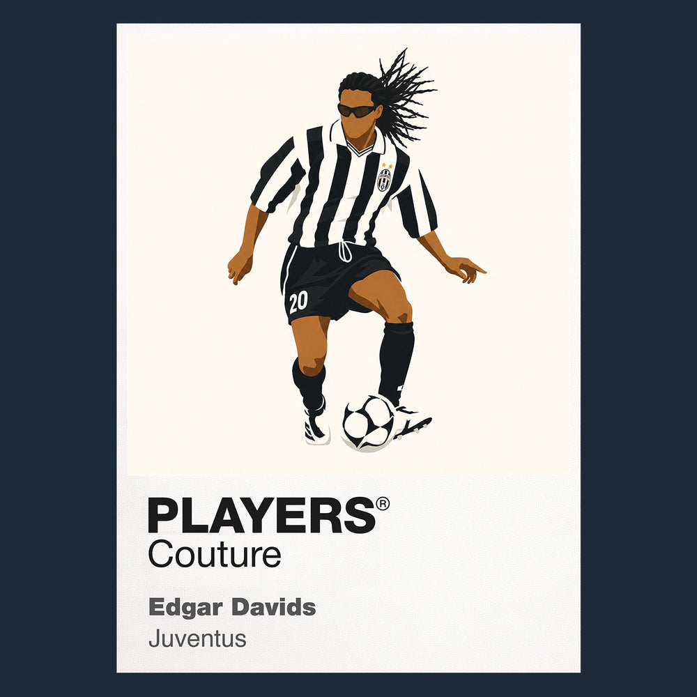 Edgar Davids Juventus Icon Frame Men's Hoodie — Navy Artwork