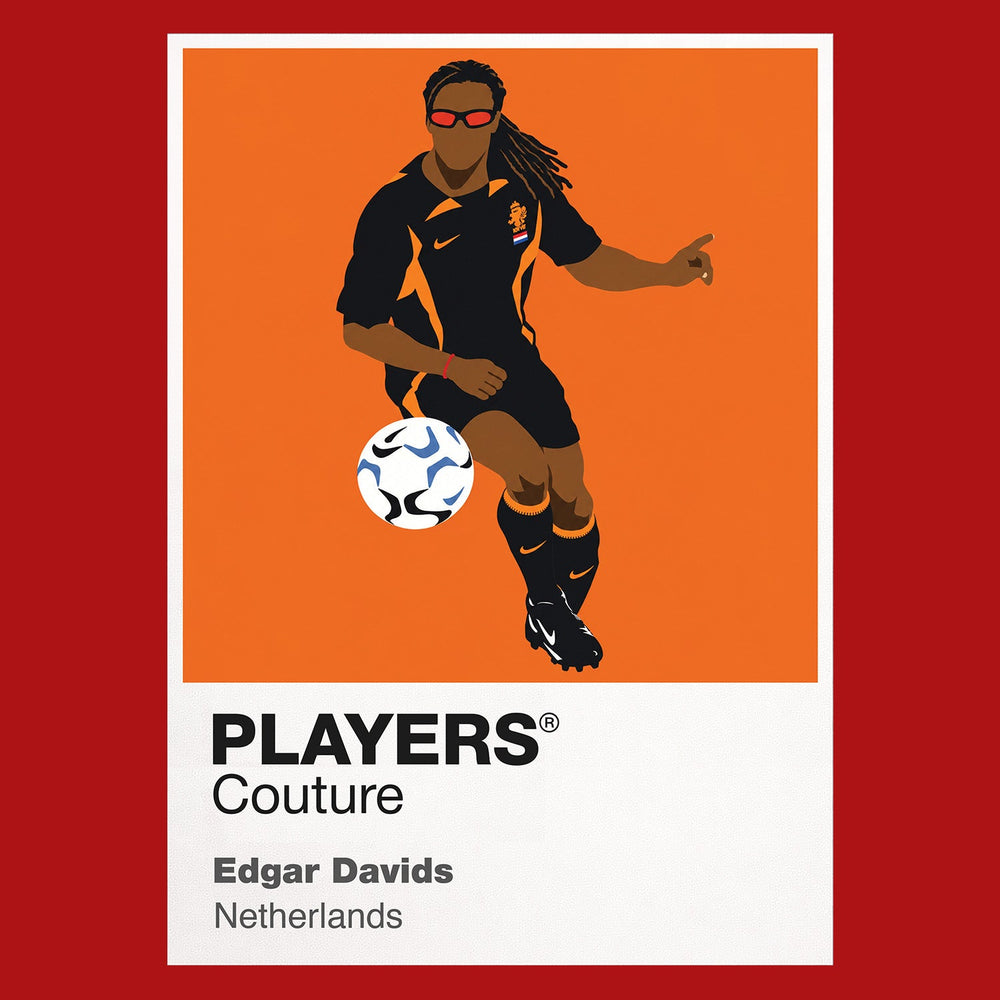 Edgar Davids Netherlands away Icon Frame artwork in red