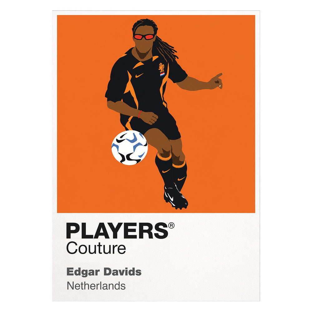 Edgar Davids Netherlands away Icon Frame artwork on white