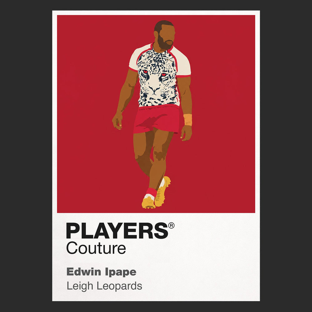 Edwin Ipape Leigh Leopards rugby league T-shirt black