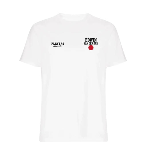 Edwin Van Der Sar t-shirt – white men's t-shirt featuring the Edwin Van Der Sar Players Couture logo