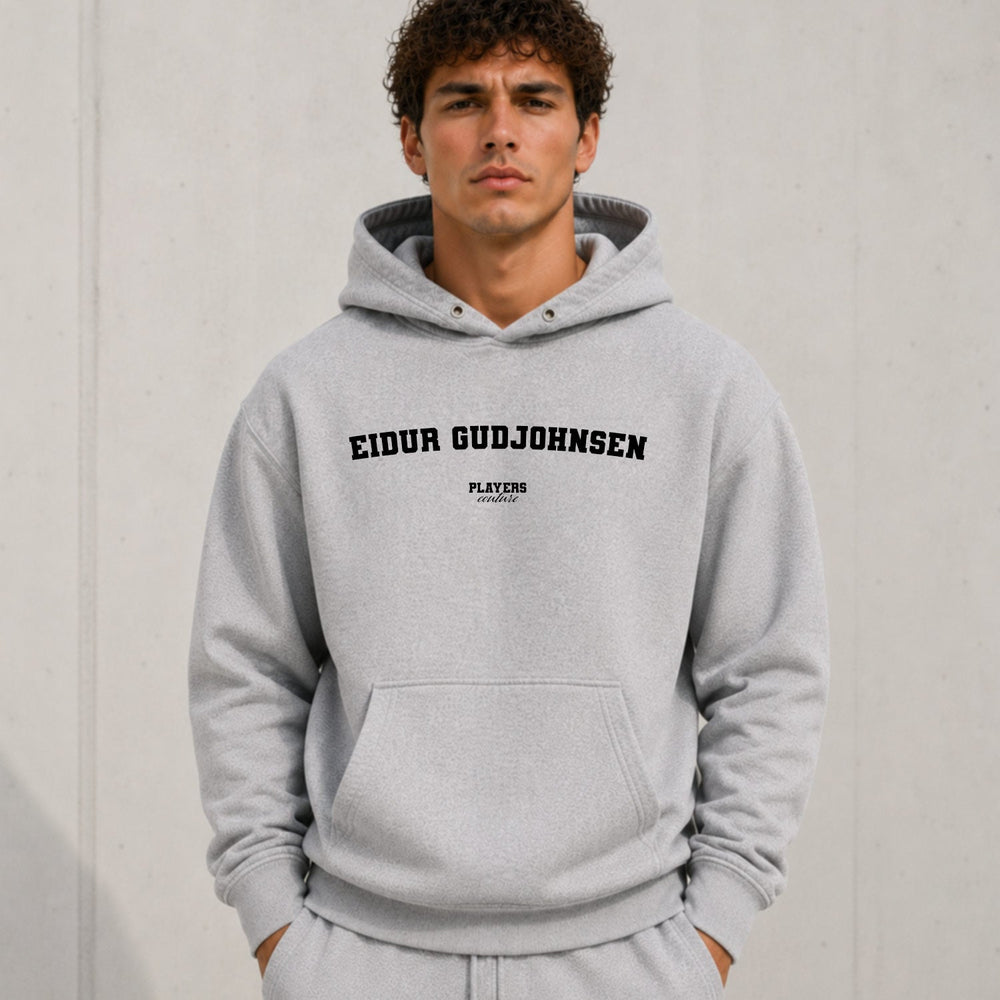 eidur-gudjohnsen name-print hoodie - grey
