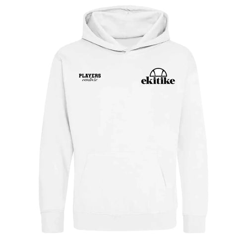 Hugo Ekitike hoodie – white kids' hoodie featuring the Hugo Ekitike Players Couture logo