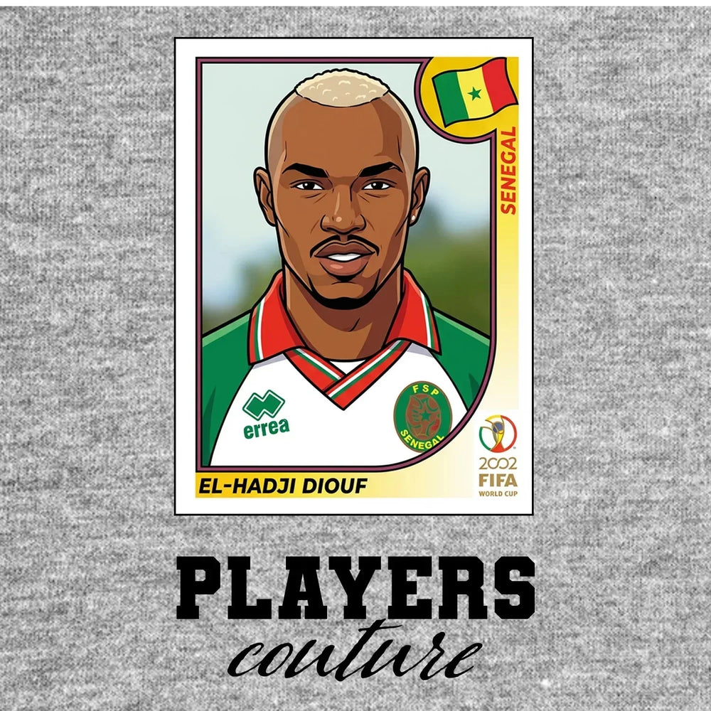 El Hadji Diouf World Cup Sticker Kids T-Shirt – el hadji diouf grey Players Couture design