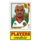 El Hadji Diouf World Cup Sticker Men's T-Shirt – close-up detail shot of the El Hadji Diouf World Cup Players Couture logo