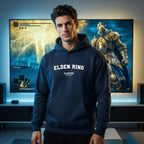 Elden Ring hoodie – navy men's hoodie with white Elden Ring letters and Players Couture logo on the chest